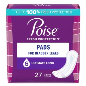 Poise Bladder Control Female Disposable Pads, Heavy Absorbency, Absorb-Loc Core, One Size Fits, 15.9 Inch
