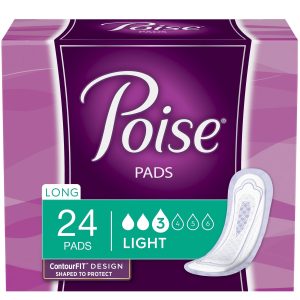 Poise Bladder Control Pad, Long, Light Absorbency, Disposable, Absorb-Loc Core, Female, One Size Fits Most
