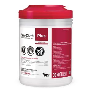 Sani-Cloth? Plus Germicidal Wipe Disinfectant Cleaner, Non-Sterile Canister, 6 x 6? Inch